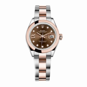 Rolex Lady-Datejust 28mm - Ref: 279161-0004 - Chocolate Diamond Dial, Two Tone Stainless Steel & 18K Rose Gold Oyster Bracelet Women's Watch