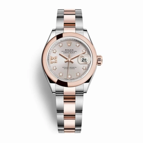 Rolex Lady-Datejust 28mm - Ref: 279161-0019 - Sundust Diamond Dial, Two Tone Stainless Steel & 18K Rose Gold Oyster Bracelet Women's Watch
