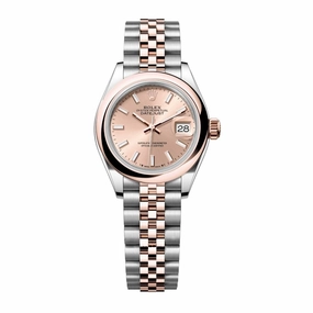 Rolex Lady-Datejust 28mm - Ref: 279161-0023 - Rose Stick Dial, Two Tone Stainless Steel & 18K Rose Gold Jubilee Bracelet Women's Watch