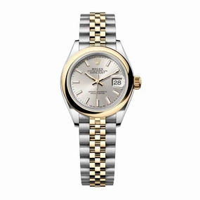 Rolex Lady-Datejust 28mm - Ref: 279163-0019 - Silver Stick Dial, Two Tone Stainless Steel & 18K Yellow Gold Jubilee Bracelet Women's Watch