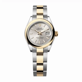 Rolex Lady-Datejust 28mm - Ref: 279163-0020 - Silver Stick Dial, Two Tone Stainless Steel & 18K Yellow Gold Oyster Bracelet Women's Watch