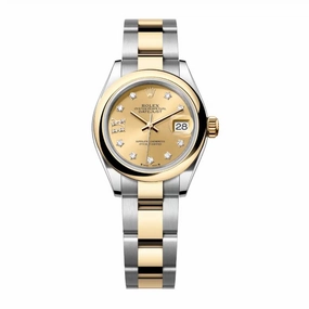 Rolex Lady-Datejust 28mm - Ref: 279163-0021 - Champagne Diamond Dial, Two Tone Stainless Steel & 18K Yellow Gold Oyster Bracelet Women's Watch