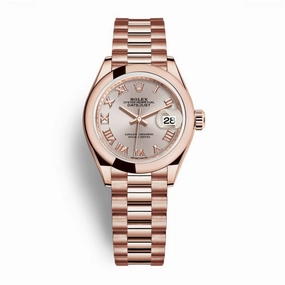 Rolex Lady Datejust 28mm - Ref: 279165-0009 - Sundust Dial, 18K Rose Gold President Bracelet Women's Watch
