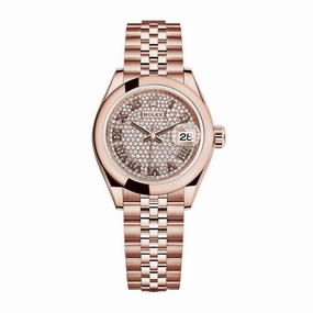 Rolex Lady Datejust 28mm - Ref: 279165-0024 - Diamond Pave Dial, 18K Rose Gold Jubilee Bracelet Women's Watch
