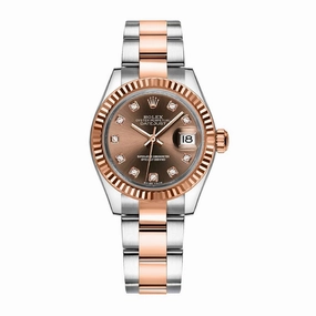 Rolex Lady-Datejust 28mm - Ref: 279171-0012 - Chocolate Diamond Dial, Two Tone Stainless Steel & 18K Rose Gold Oyster Bracelet Women's Watch