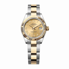 Rolex Lady-Datejust 28mm - Ref: 279173-0010 - Champagne Roman Dial, Two Tone Stainless Steel & 18K Yellow Gold Oyster Bracelet Women's Watch
