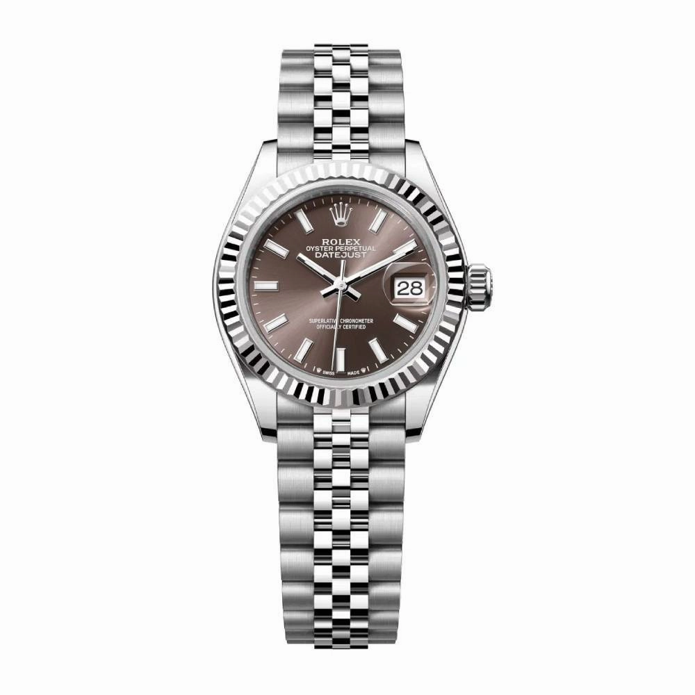 Rolex Lady-Datejust 28mm - Ref: 279174-0011 - Dark Grey Diamond Dial, Stainless Steel Jubilee Bracelet Women's Watch