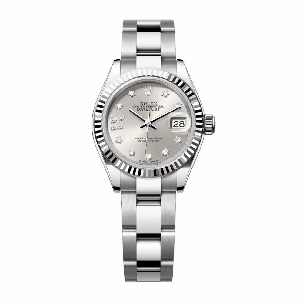 Rolex Lady-Datejust 28mm - Ref: 279174-0022 - Silver Diamond Dial, Stainless Steel Oyster Bracelet Women's Watch