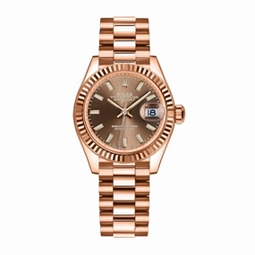 Rolex Lady Datejust 28mm - Ref: 279175-0007 - Chocolate Dial, 18K Rose Gold President Bracelet Women's Watch