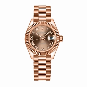 Rolex Lady Datejust 28mm - Ref: 279175-0014 - Chocolate Dial, 18K Rose Gold President Bracelet Women's Watch