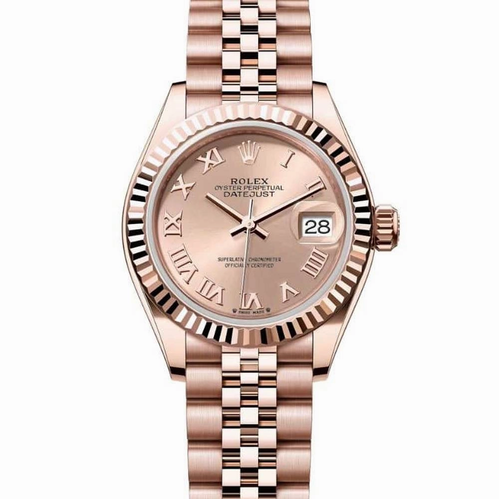 Rolex Lady Datejust 28mm - Ref: 279175-0028 - Rose Dial, 18K Rose Gold Jubilee Bracelet Women's Watch