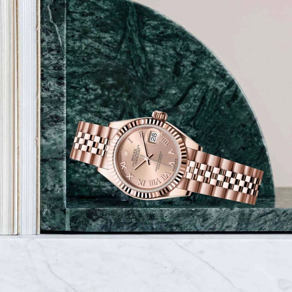 Rolex Lady Datejust 28mm - Ref: 279175-0028 - Rose Dial, 18K Rose Gold Jubilee Bracelet Women's Watch