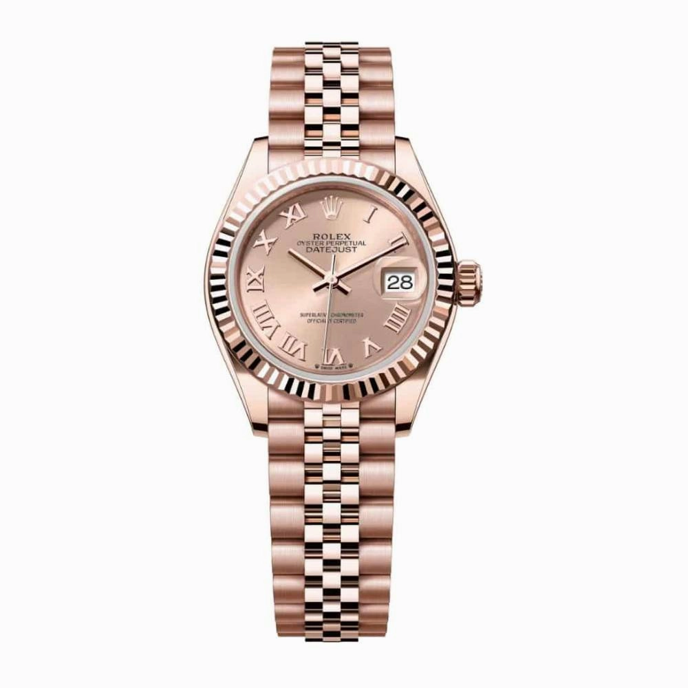 Rolex Lady Datejust 28mm - Ref: 279175-0028 - Rose Dial, 18K Rose Gold Jubilee Bracelet Women's Watch