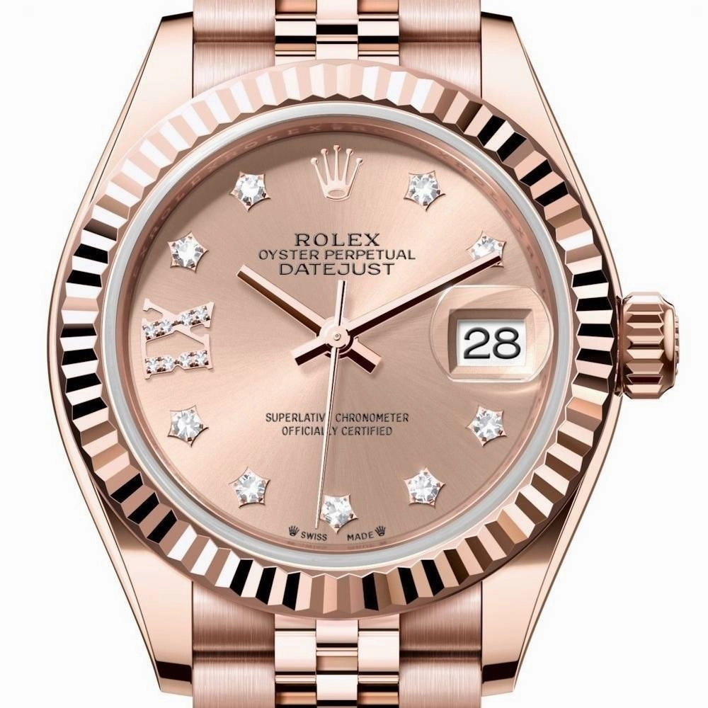 Rolex Lady Datejust 28mm - Ref: 279175-0030 - Rose Dial, 18K Rose Gold Jubilee Bracelet Women's Watch
