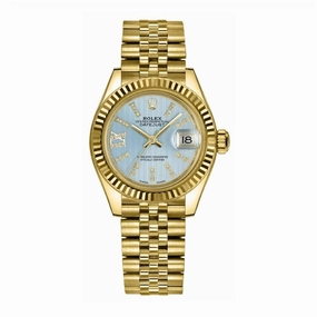 Rolex Lady-Datejust 28mm - Ref: 279178-0010 - Cornflower Blue  Diamond Dial, 18K Yellow Gold Jubilee Bracelet Women's Watch