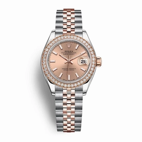 Rolex Lady-Datejust 28mm - Ref: 279381rbr-0023 - Rose Stick Dial & Diamond Bezel, Two Tone Stainless Steel & 18K Rose Gold Jubilee Bracelet Women's Watch