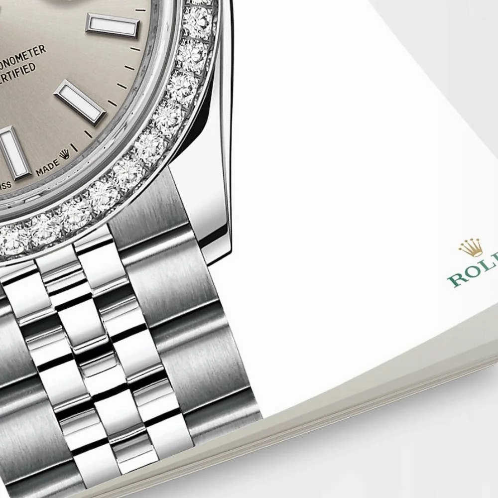 Rolex Lady-Datejust 28mm - Ref: 279384rbr-0007 - Silver Stick Dial & Diamond Bezel, Stainless Steel Jubilee Bracelet Women's Watch