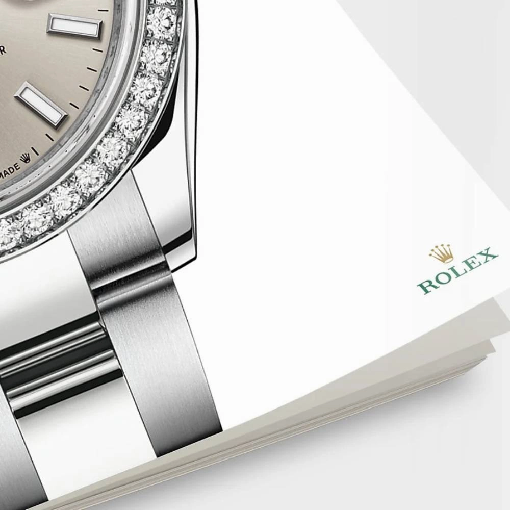 Rolex Lady-Datejust 28mm - Ref: 279384rbr-0008 - Silver Stick Dial & Diamond Bezel, Stainless Steel Oyster Bracelet Women's Watch