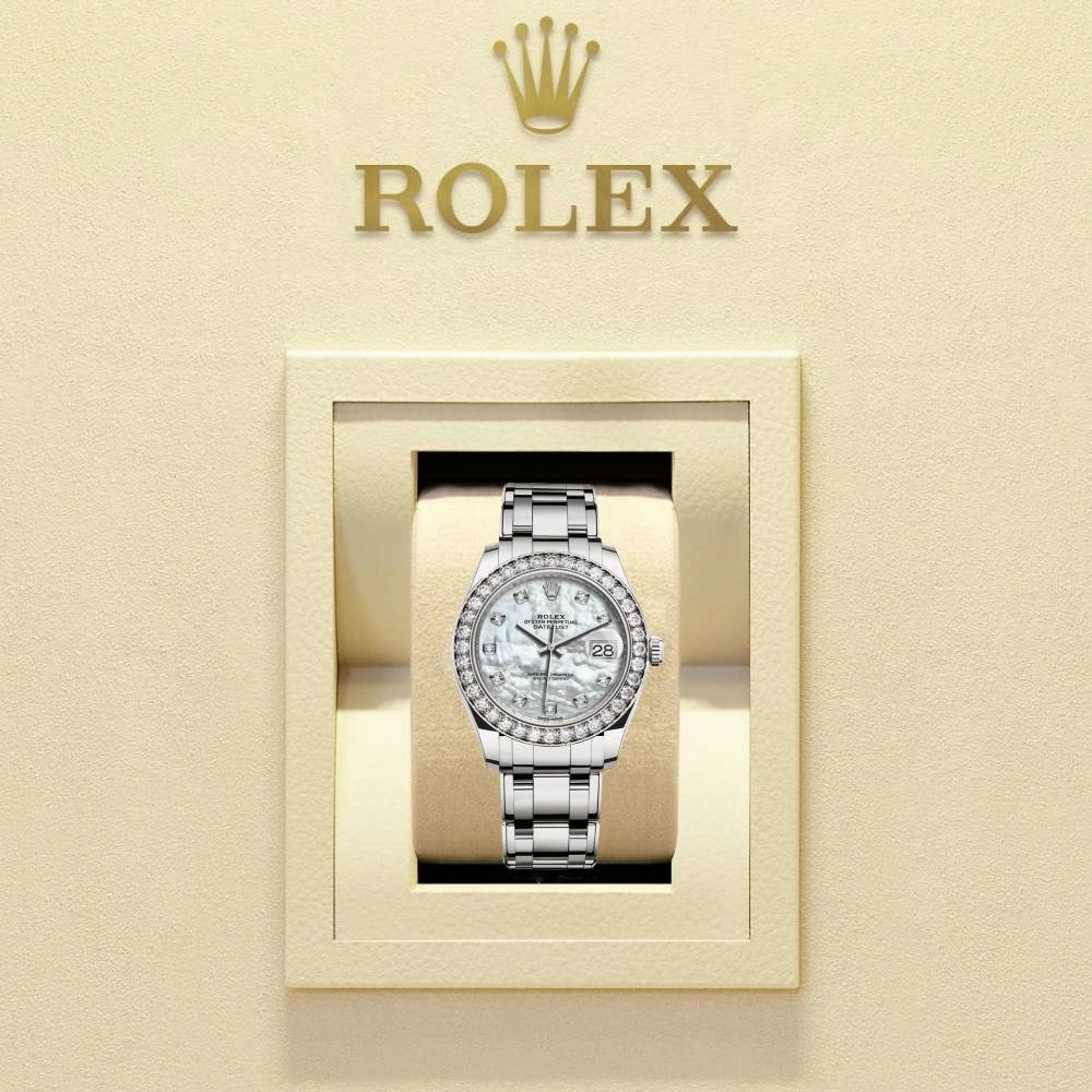 Rolex Pearlmaster 39mm - Ref: 86289-0001 - White mother of Pearl Diamond Dial & Diamond Bezel, 18K White Gold Bracelet Women's Watch