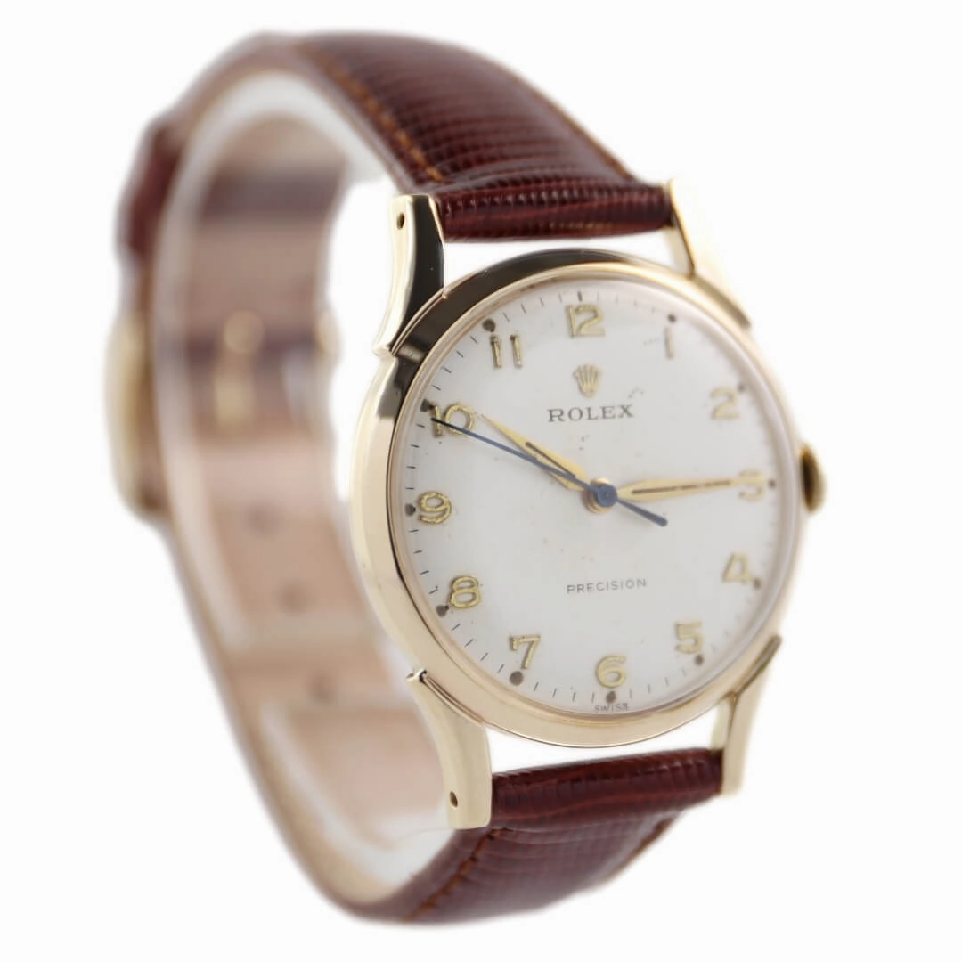 Rolex Precision 9k Gold, 1950's Men's Vintage Dress Watch