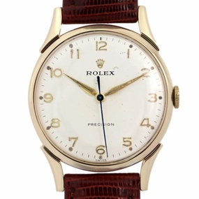 Rolex Precision 9k Gold, 1950's Men's Vintage Dress Watch