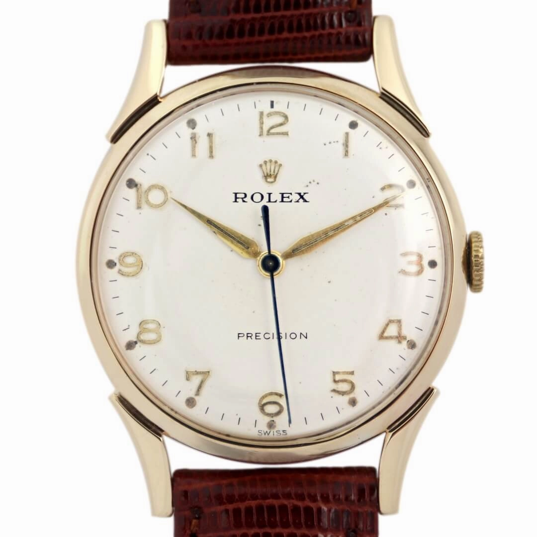 Rolex Precision 9k Gold, 1950's Men's Vintage Dress Watch