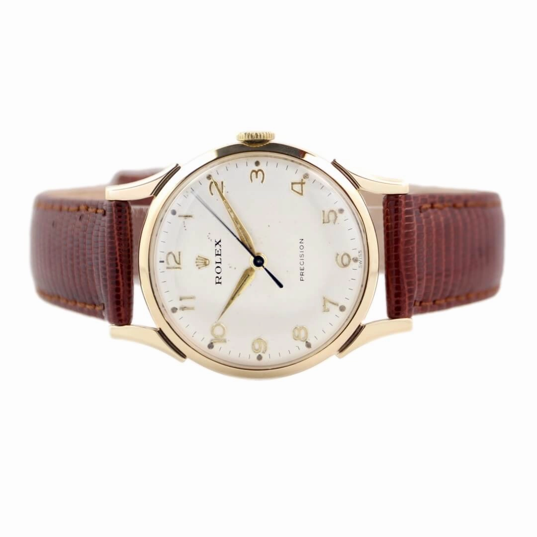 Rolex Precision 9k Gold, 1950's Men's Vintage Dress Watch