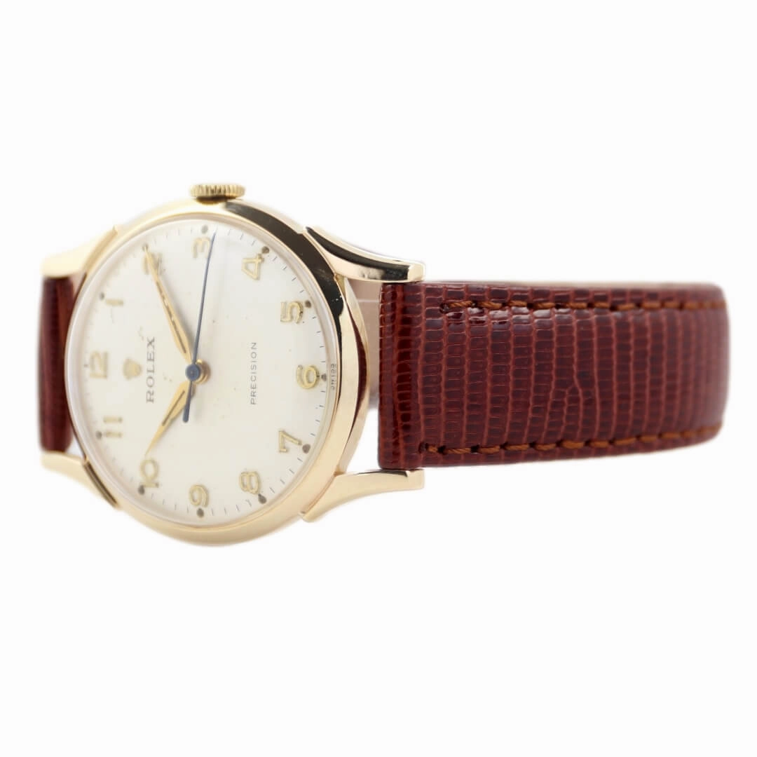 Rolex Precision 9k Gold, 1950's Men's Vintage Dress Watch