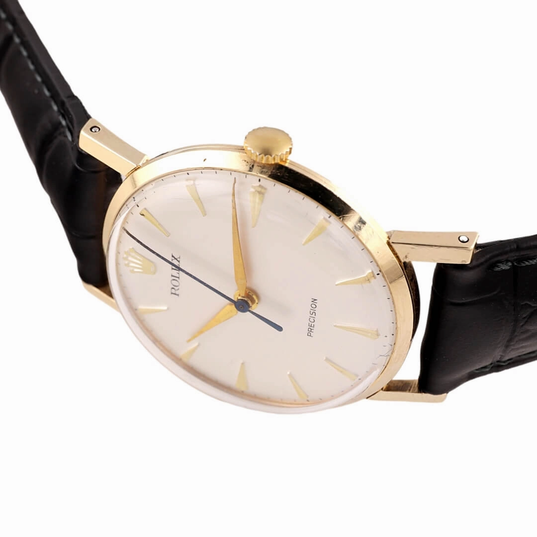 Rolex Precision 9k Gold Dress Watch  Dennison Case (Circa 1962)