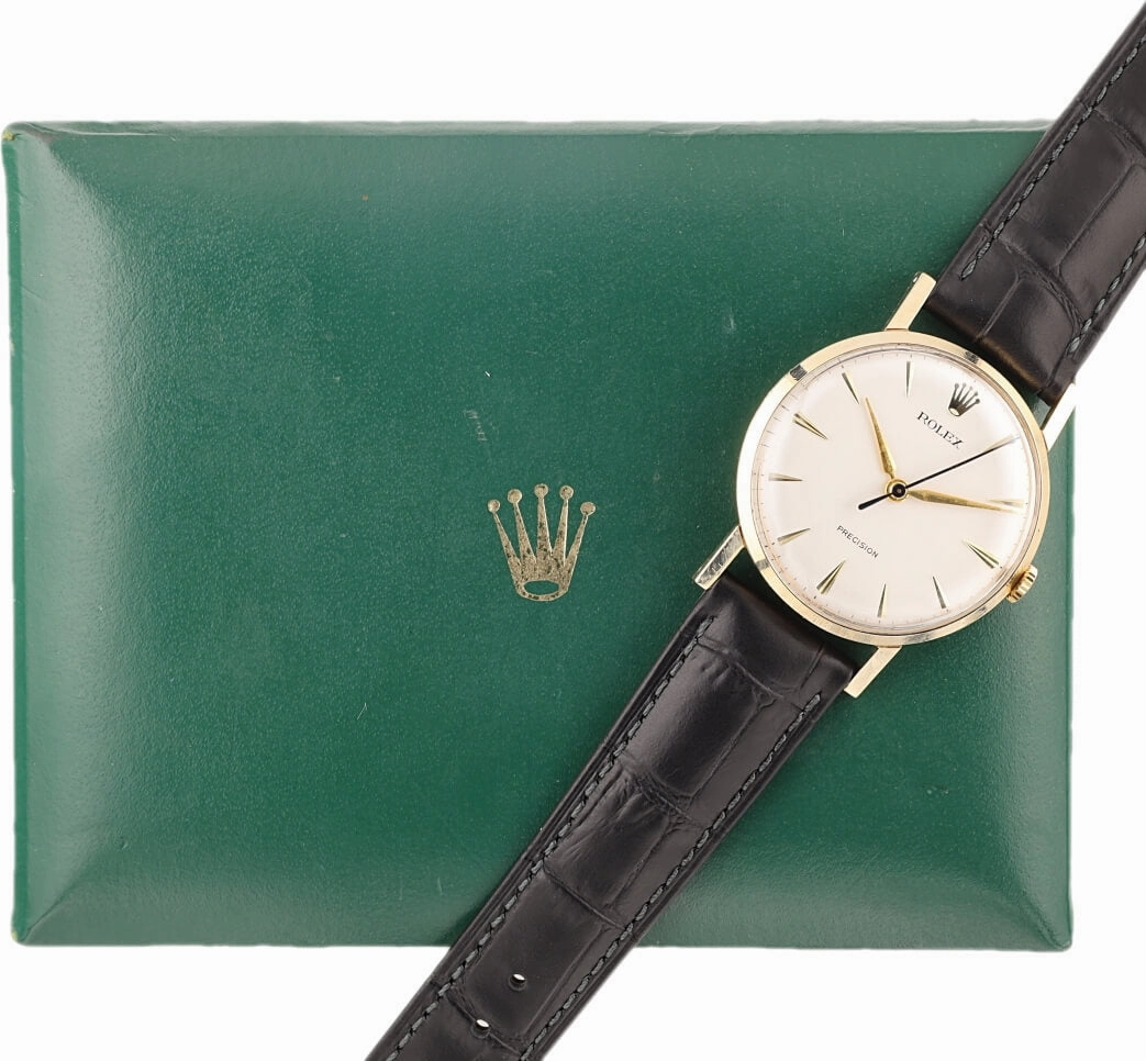 Rolex Precision 9k Gold Dress Watch  Dennison Case (Circa 1962)