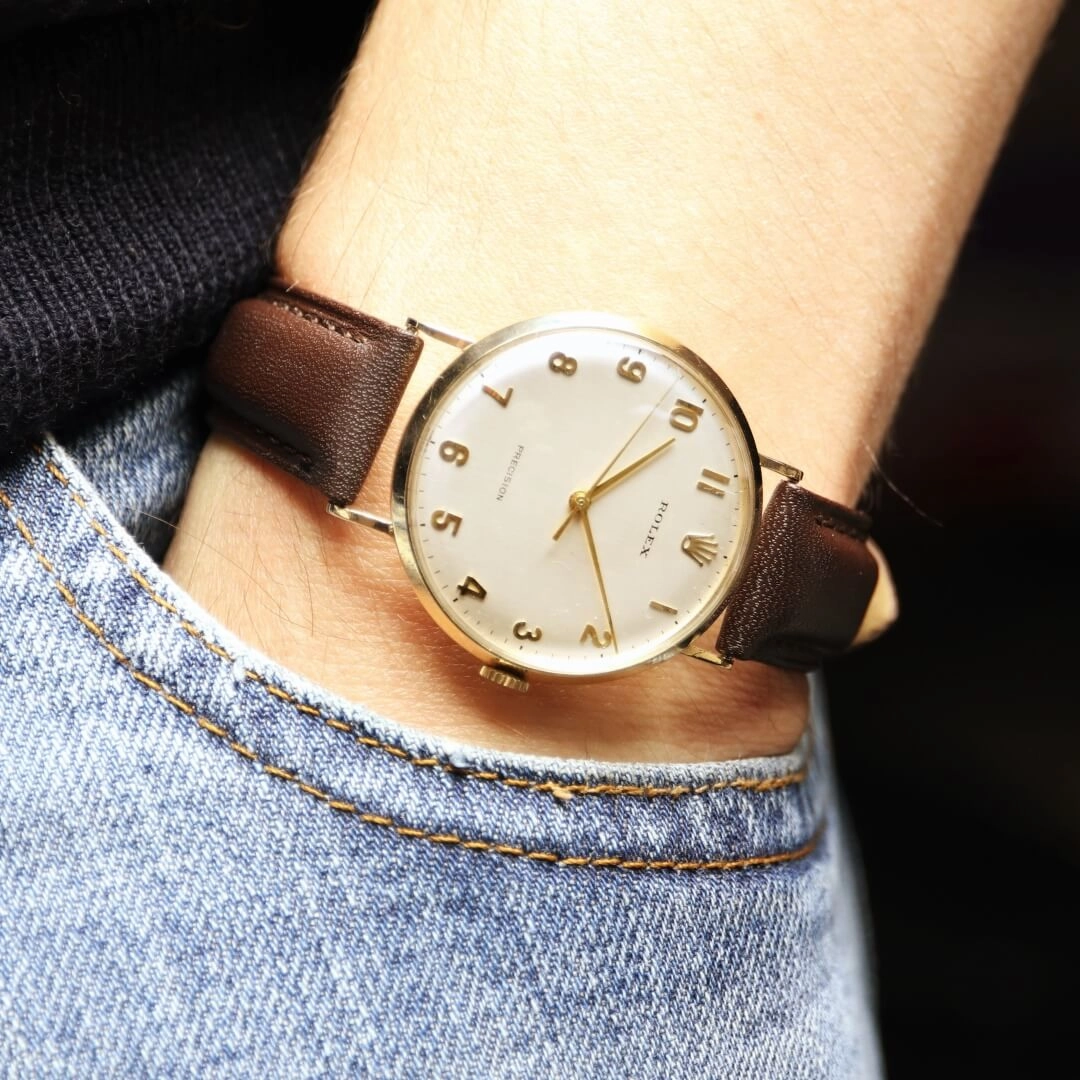 Rolex Precision, 9k Gold Vintage Watch, 1971