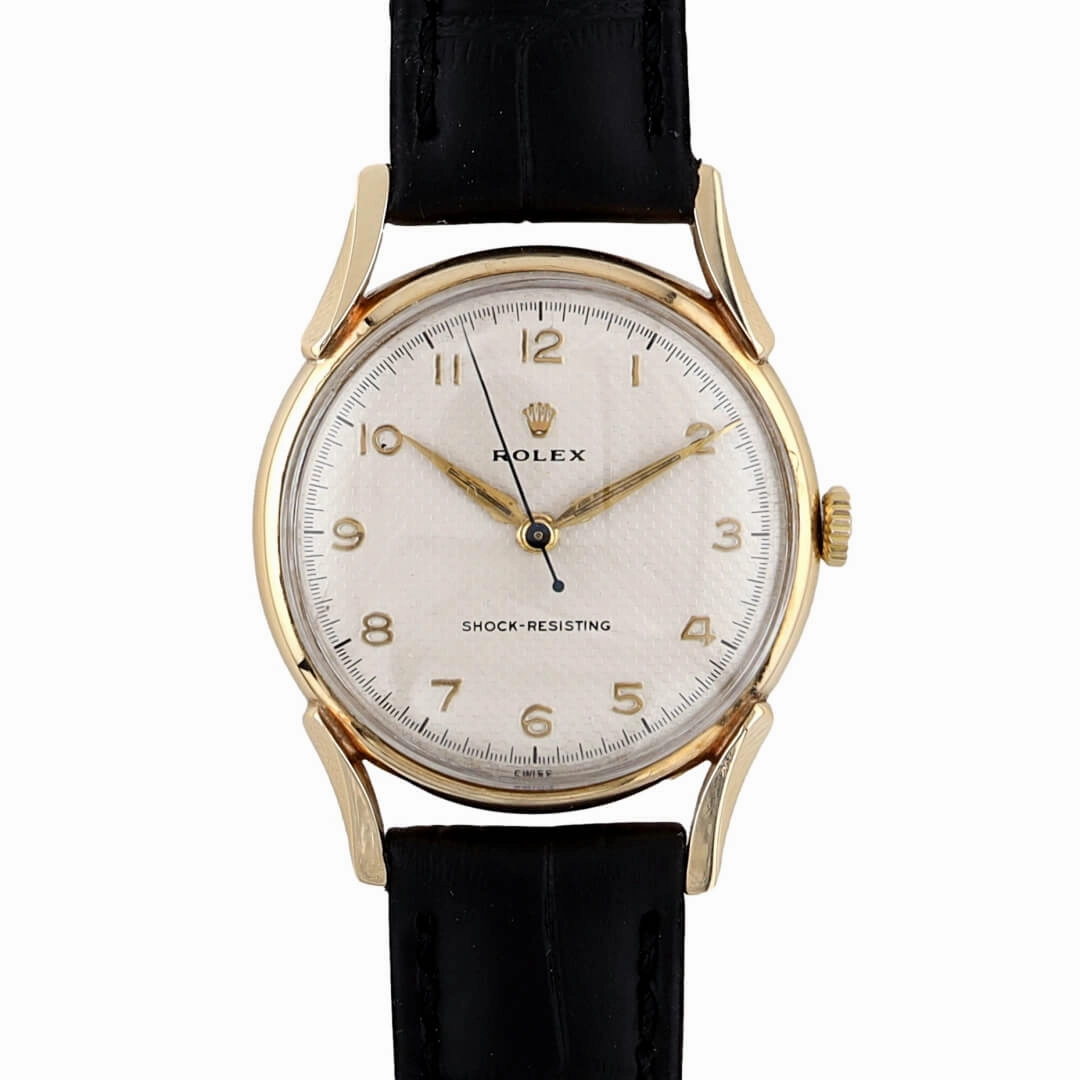 Rolex Shock-Resisting Honeycomb Dial 9k Gold, 1955