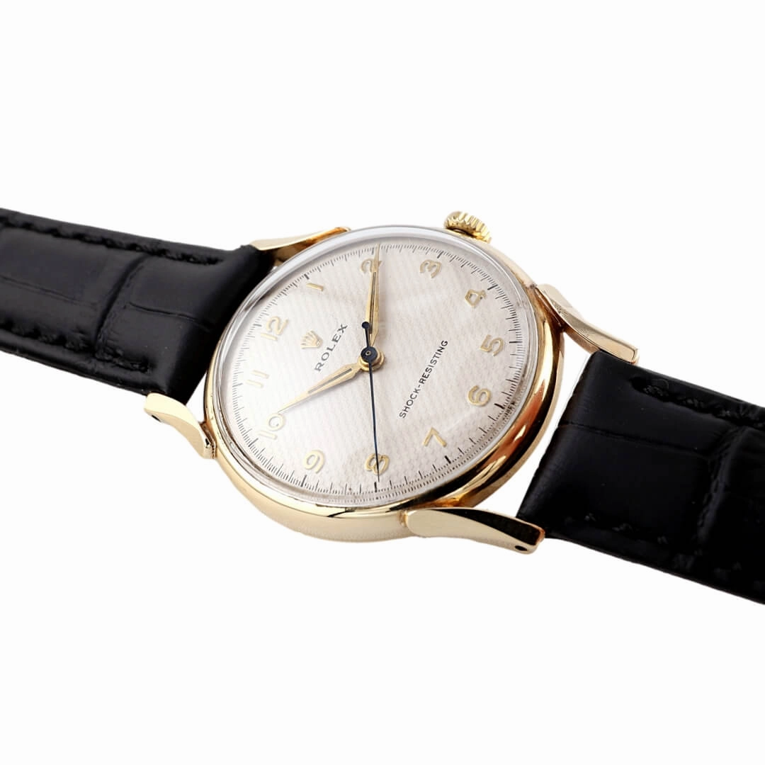 Rolex Shock-Resisting Honeycomb Dial 9k Gold, 1955