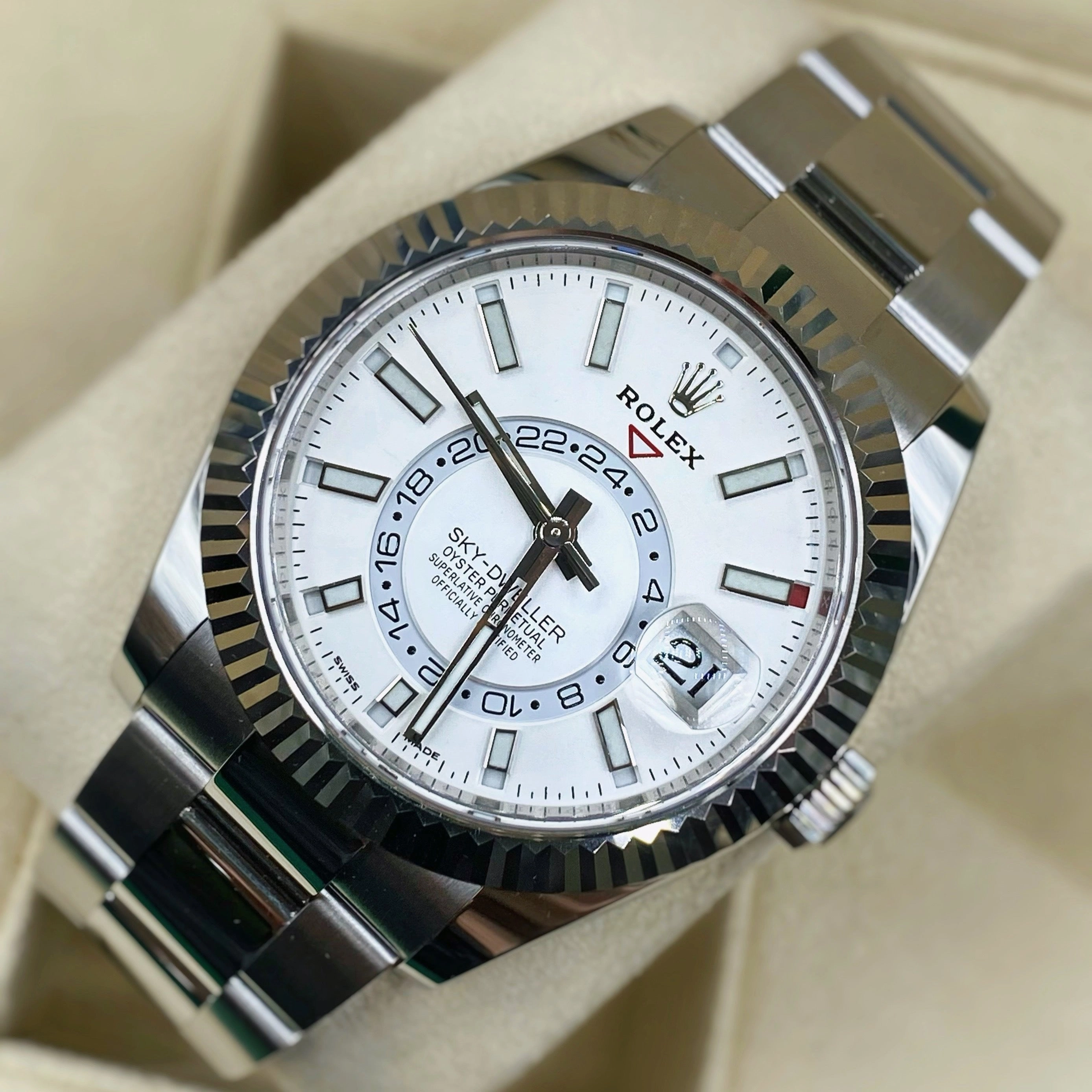 Rolex Sky-Dweller 42mm - Ref: 326934-0001 - Intense White Stick Dial, Stainless Steel Oyster Bracelet Watch