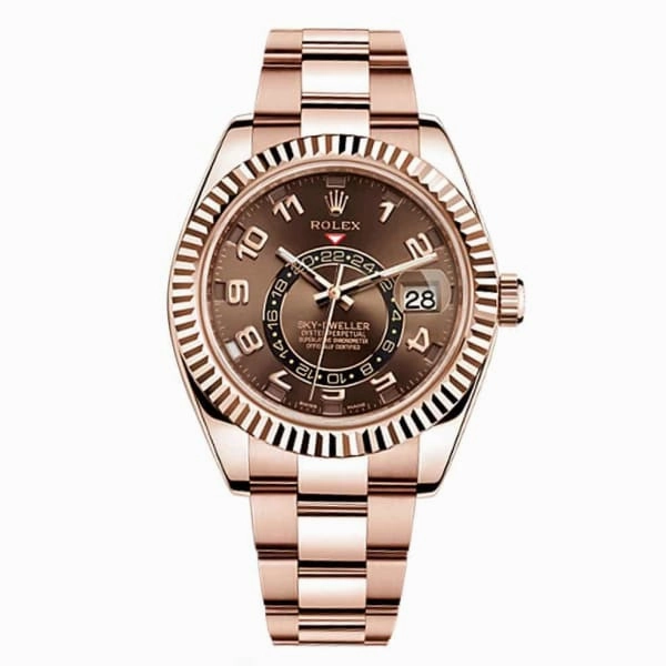 Rolex Sky-Dweller 42mm - Ref: 326935C - Chocolate Roman Dial, 18K Rose Gold Oyster Bracelet Men's Watch