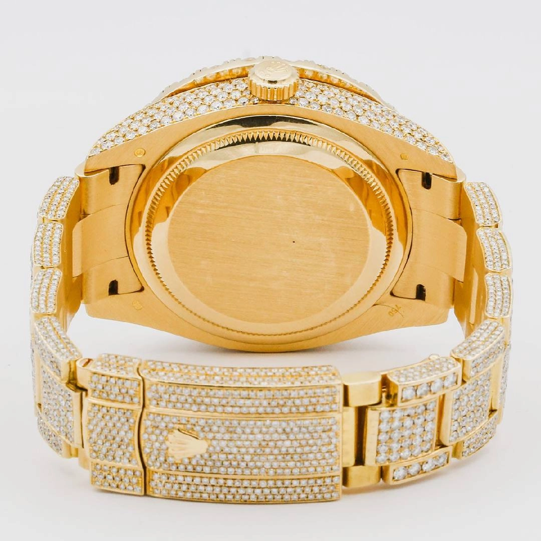 Rolex Sky-Dweller 42mm - Ref: 326938 - Champagne Dial & Custom Diamond Bezel, 18K Yellow Gold Oyster Custom Diamond Bracelet Watch