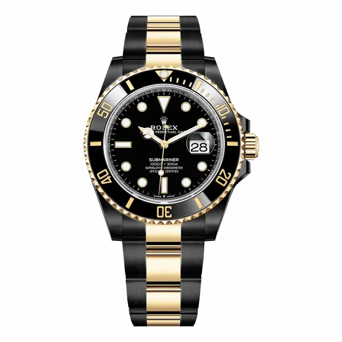 Rolex Submariner Date 41mm | Two-Tone Black PVD Stainless steel & 18k Yellow Gold bracelet | Black dial | Men's Watch 126613ln-0002 (PVD)