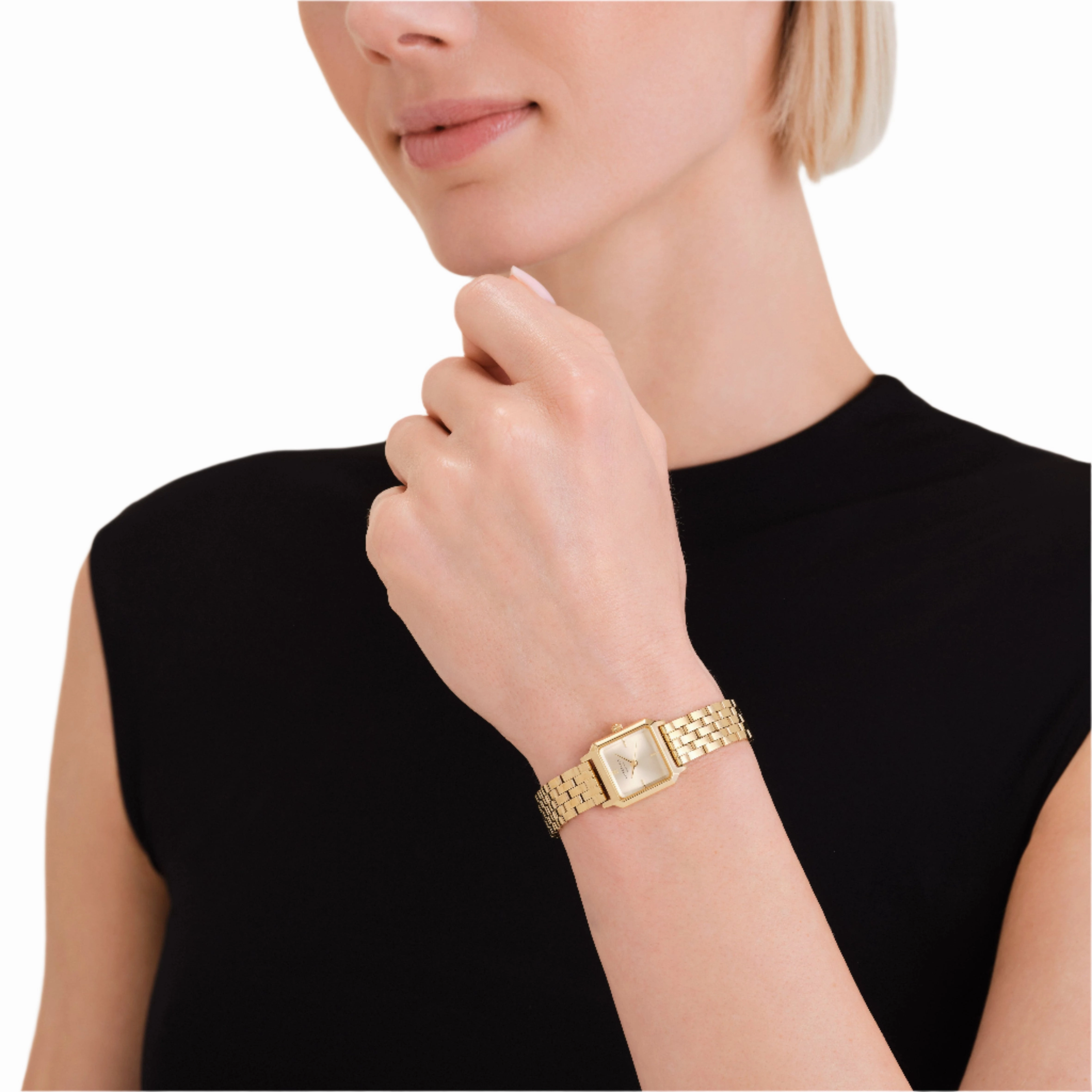 Rosefield Boxelle Gold Dial Stainless Steel Watch BCGSG-B04