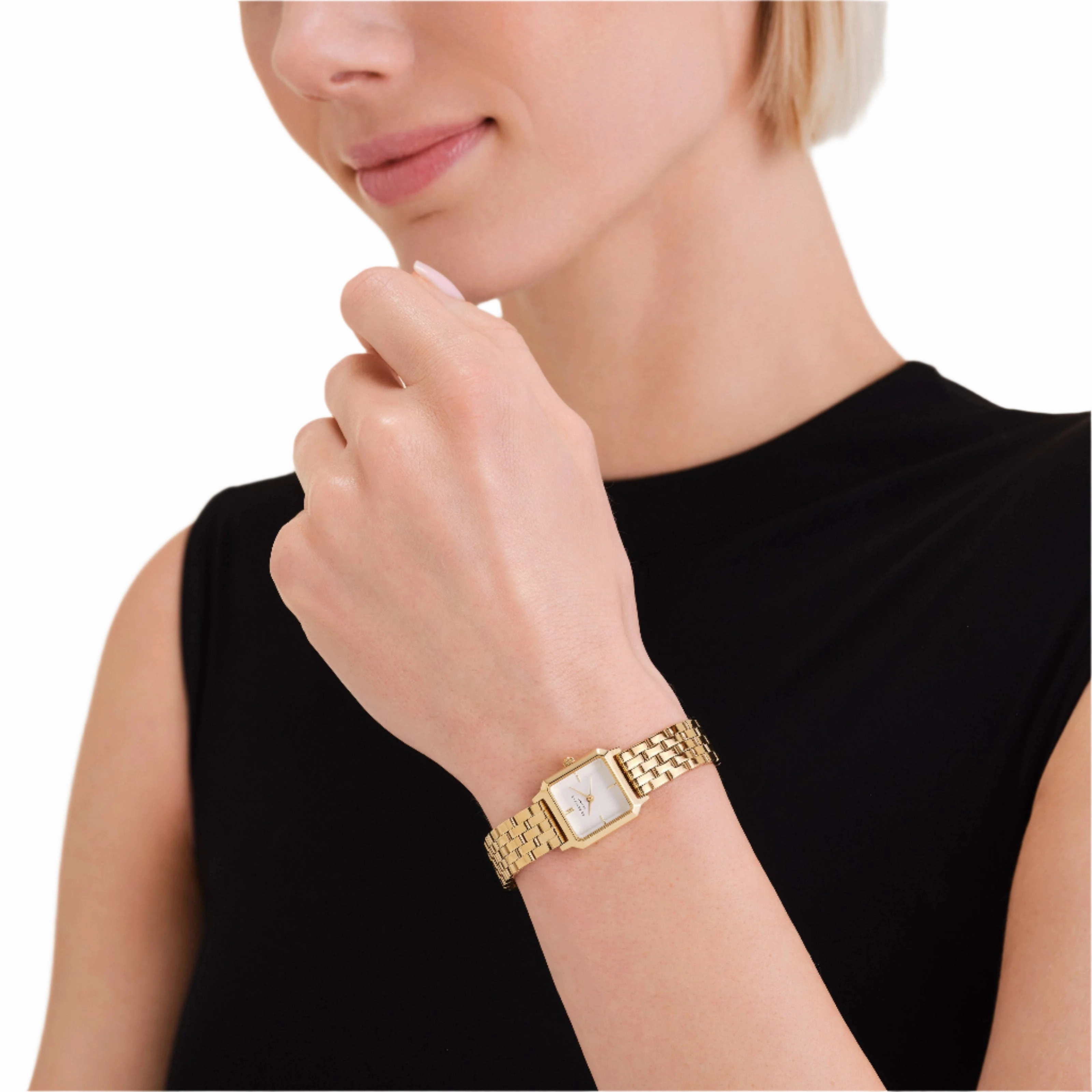 Rosefield Boxelle White Dial Stainless Steel Watch BWGSG-B01