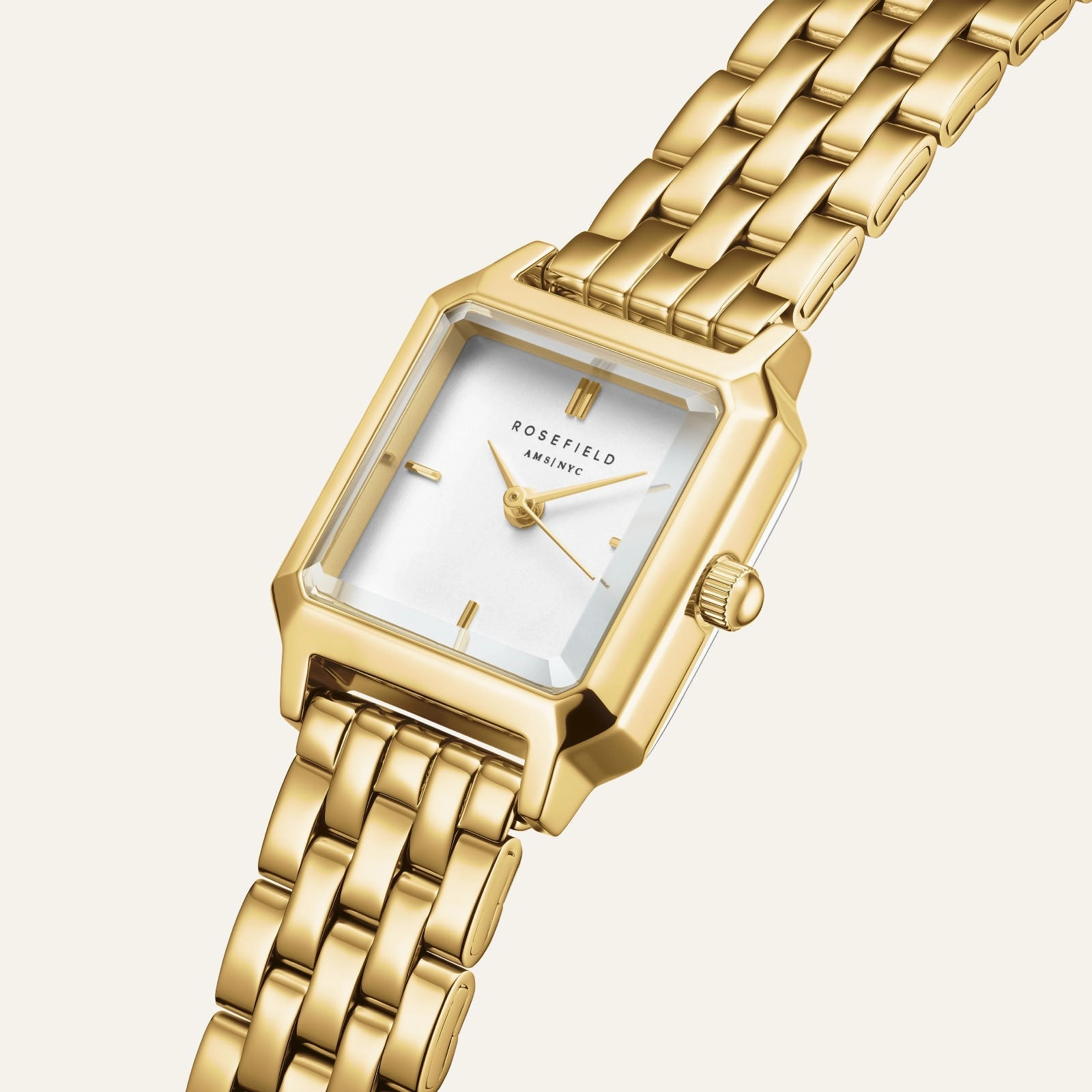 Rosefield Boxelle White Dial Stainless Steel Watch BWGSG-B01