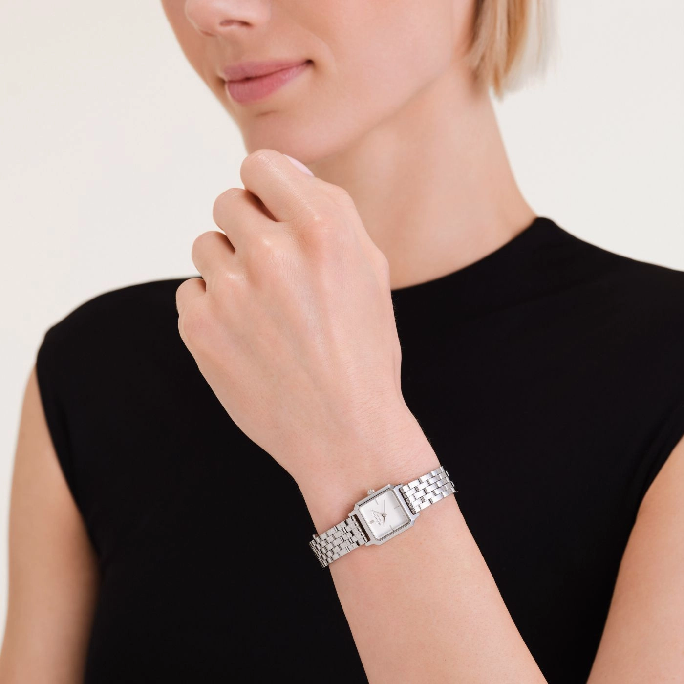 Rosefield Boxelle White Dial Stainless Steel Watch BWSSS-B02