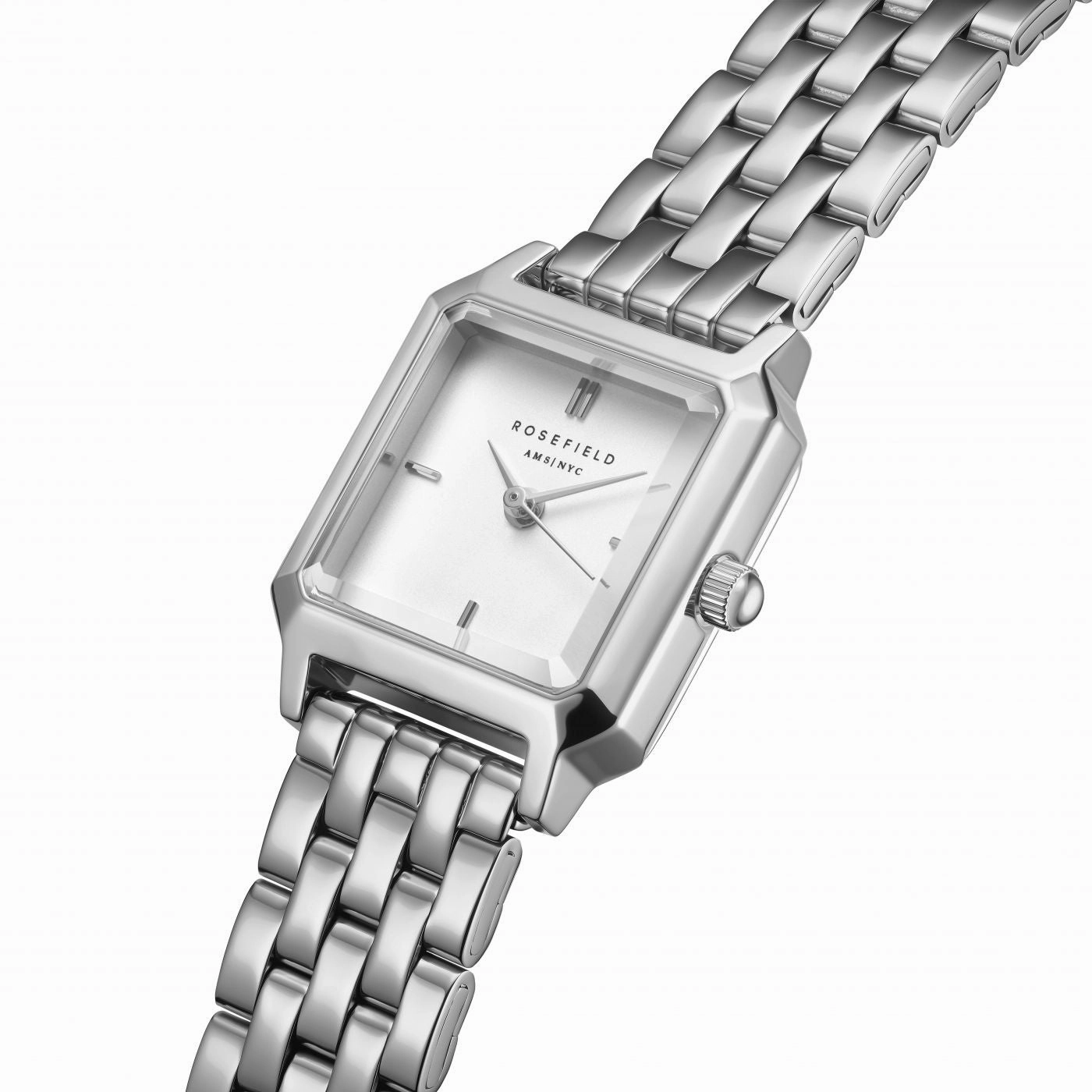 Rosefield Boxelle White Dial Stainless Steel Watch BWSSS-B02
