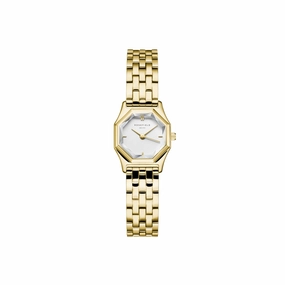 Rosefield Gemme White Steel Gold Watch GWGSG-G02