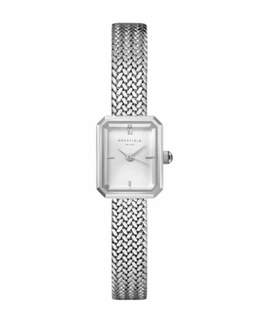 Rosefield Mini Octagon White Dial Stainless Steel Watch MWSMS-M04