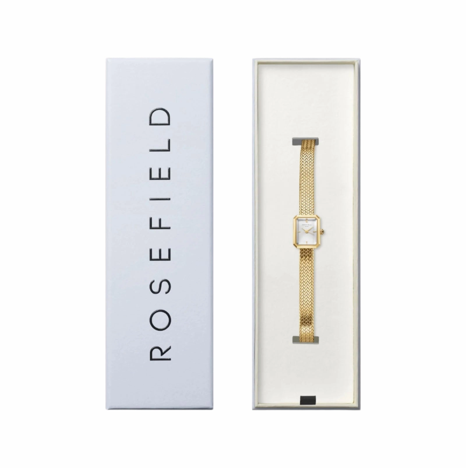 Rosefield Mini Octagon White Sunray Dial Stainless Steel Watch MWGMG-M01