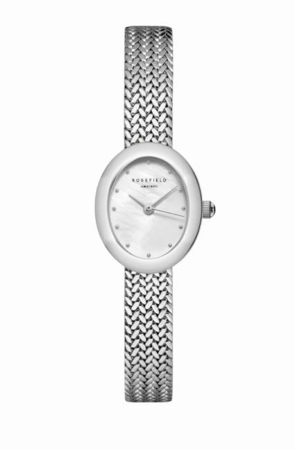 Rosefield Mini Oval Mother of Pearl Dial Stainless Steel Watch MWSMS-M05