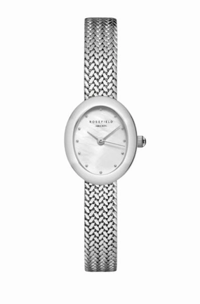 Rosefield Mini Oval Mother of Pearl Dial Stainless Steel Watch MWSMS-M05
