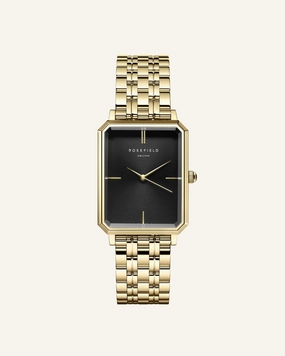 Rosefield Octagon Black Gold Watch