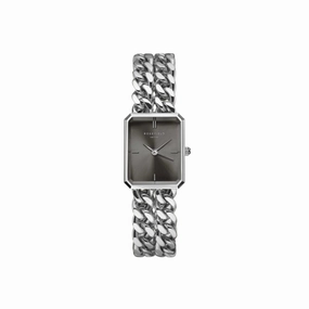 Rosefield Octagon XS Black Dial Stainless Steel Watch SGSSS-O78