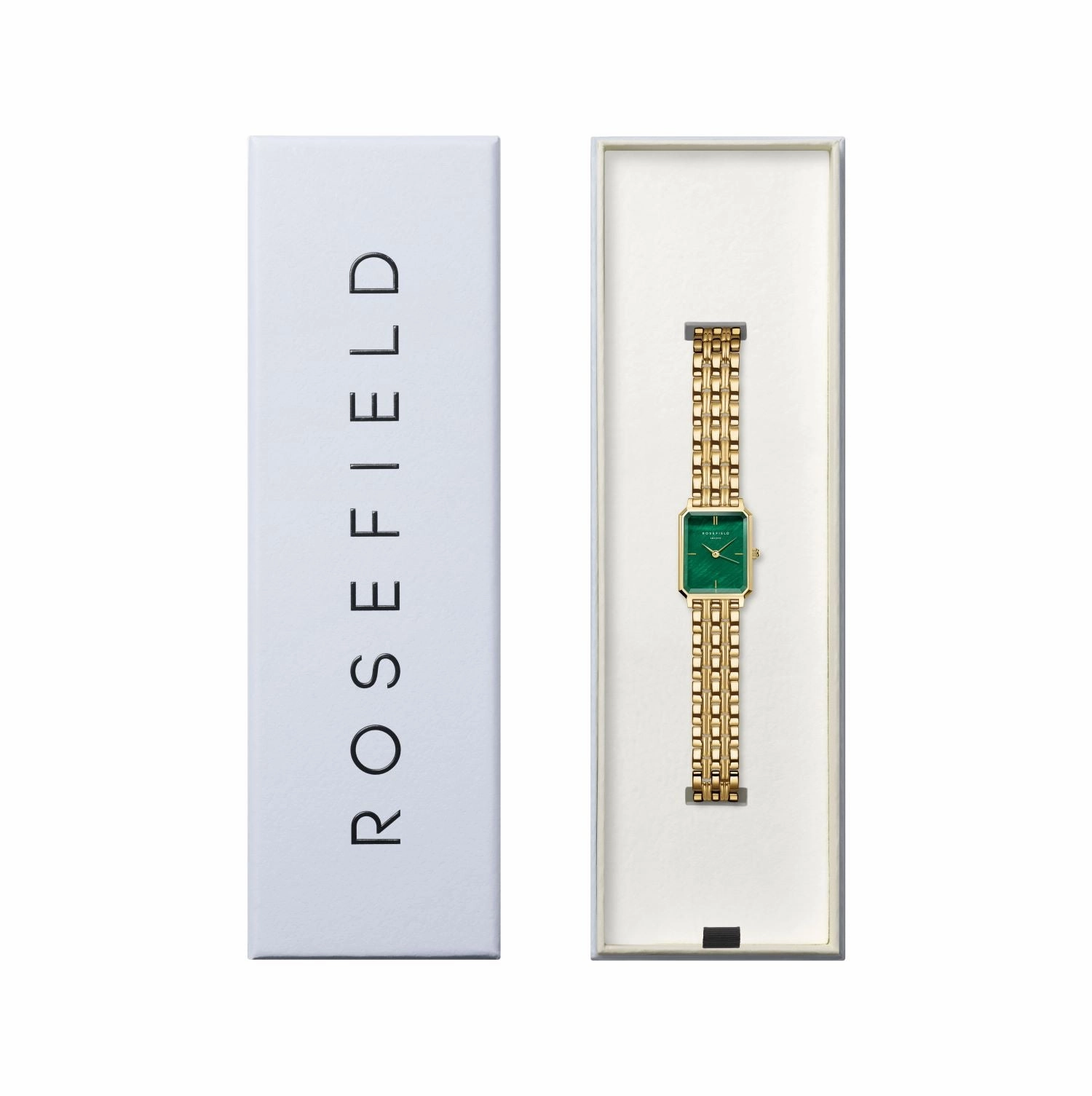 Rosefield Octagon XS Emerald Steel Gold Watch OEGSG-O79